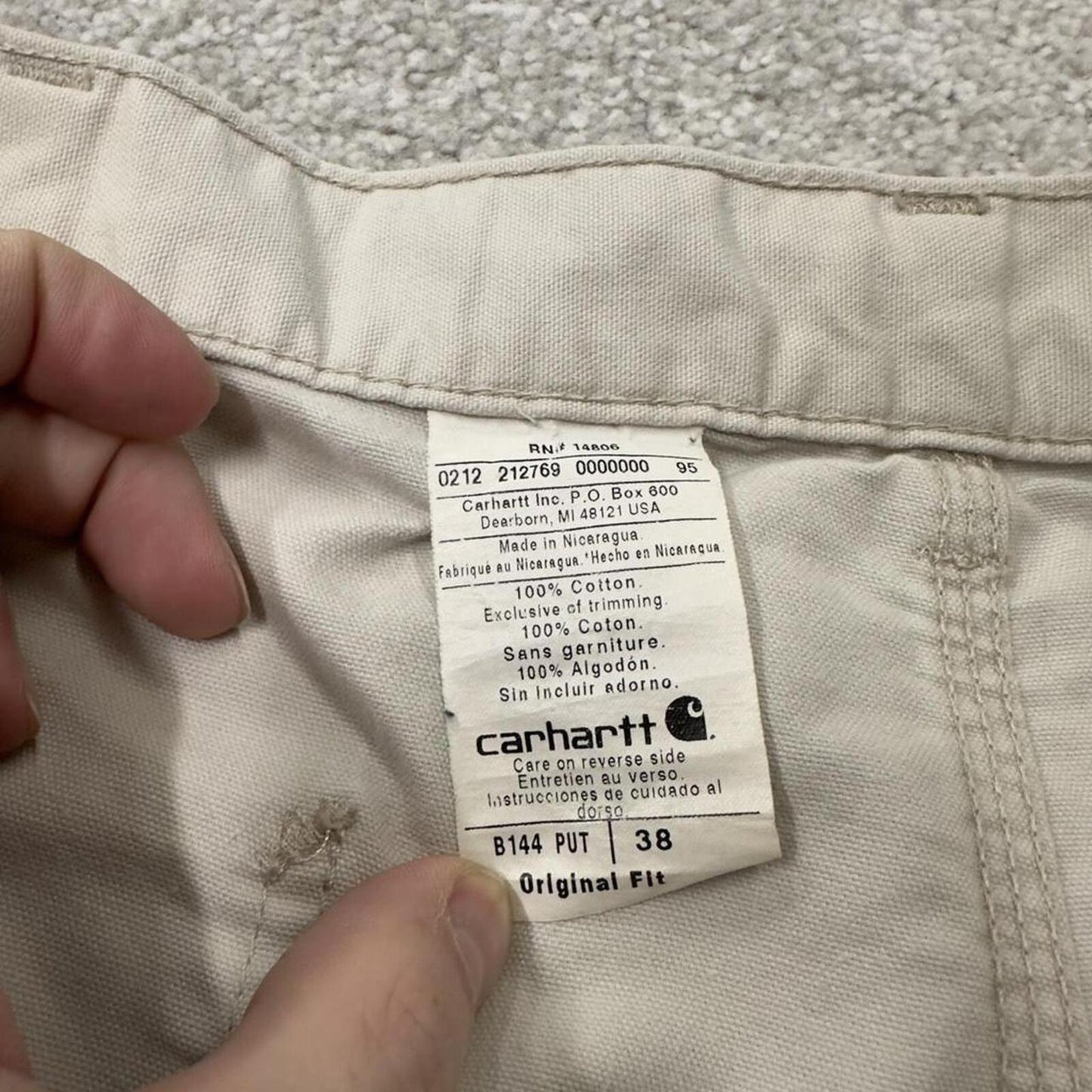 Carhartt carpenter shorts loose workwear beige Canvasy original fit skate style shorts