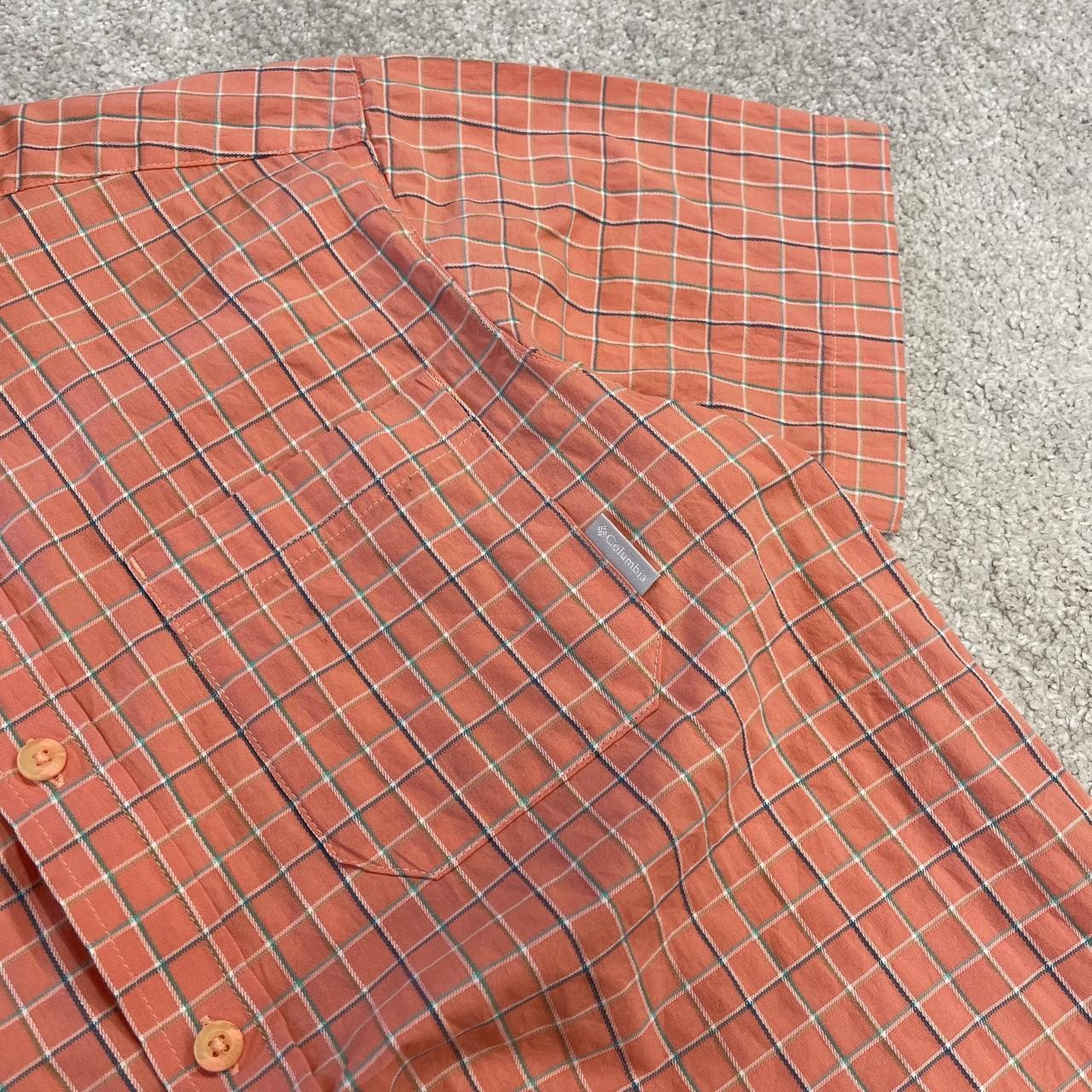 Columbia checkered short sleeve shirt y2k pink Festival style check button down summer shirt