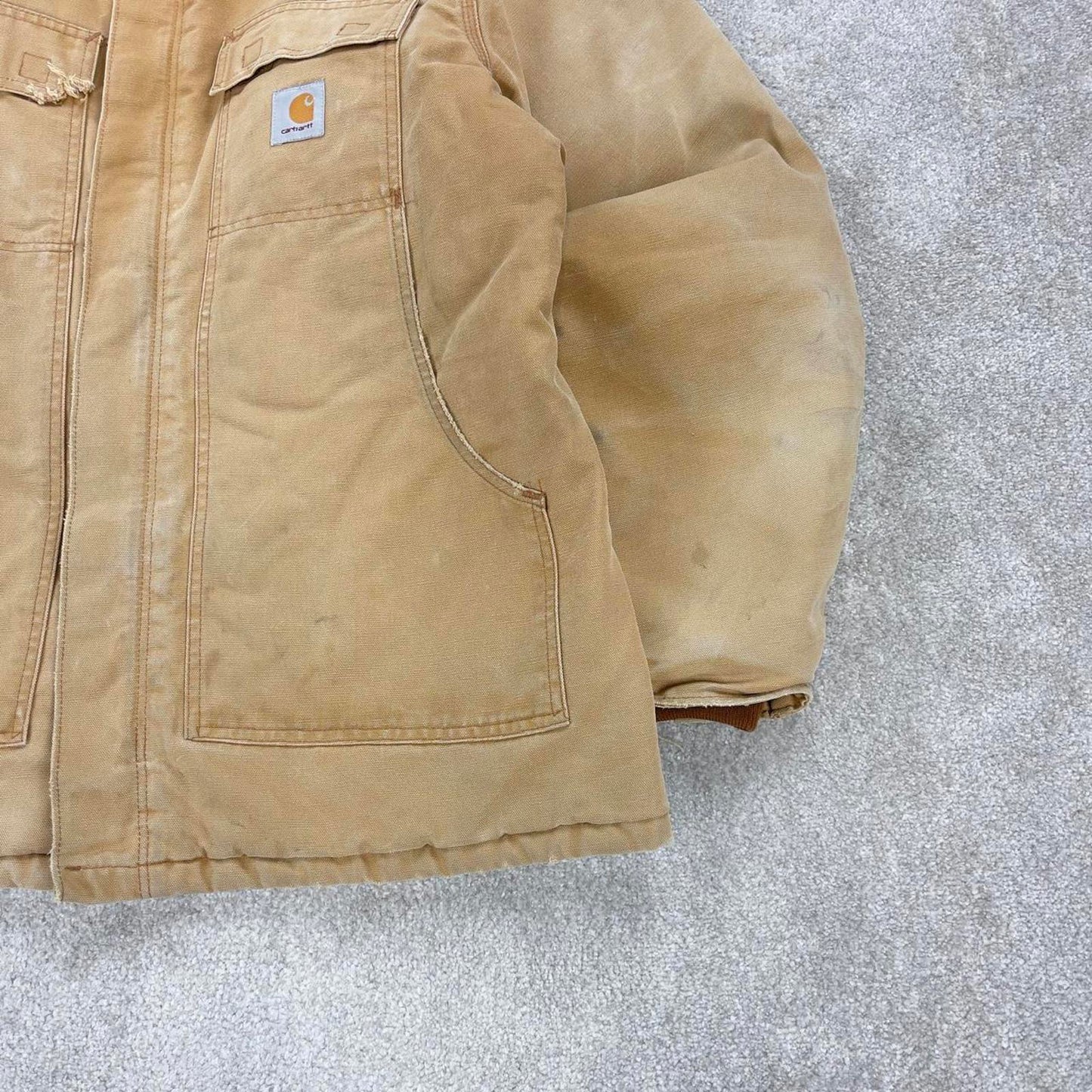 Hamilton brown Carhartt jacket XL - canvas arctic quilt lined chore coat collar