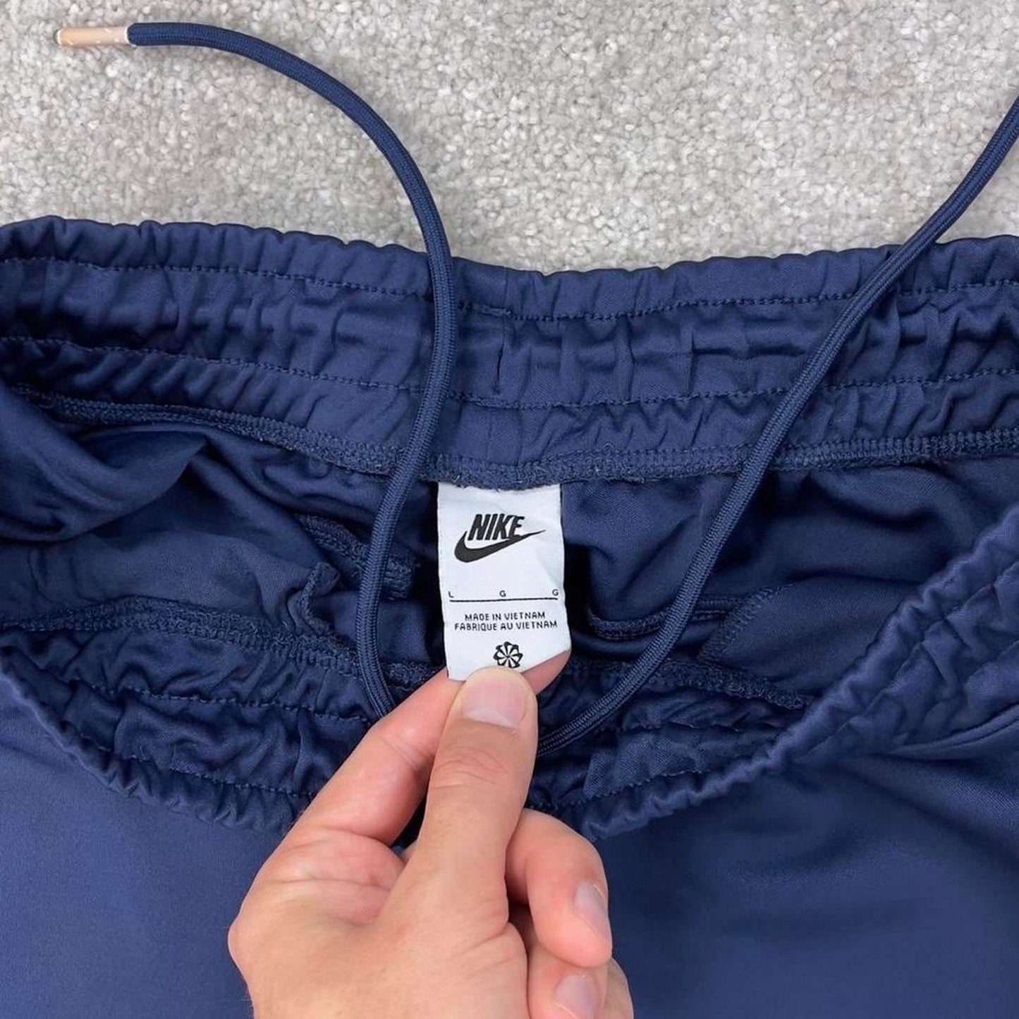 Blue Nike joggers Large y2k style sportswear track pants embroidered logo