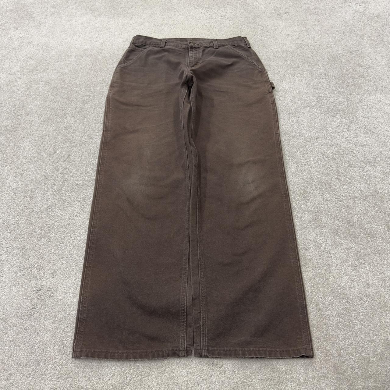 Brown baggy vintage Carhartt carpenter jeans y2k Loose leg canvas skater style workwear