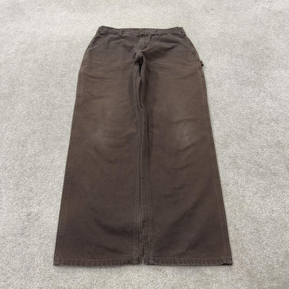 Brown baggy vintage Carhartt carpenter jeans y2k Loose leg canvas skater style workwear
