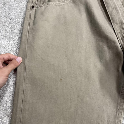 Y2K Levi’s 505 jeans straight leg khaki beige Straight fit 5 pocket pants belt loops white tab logo