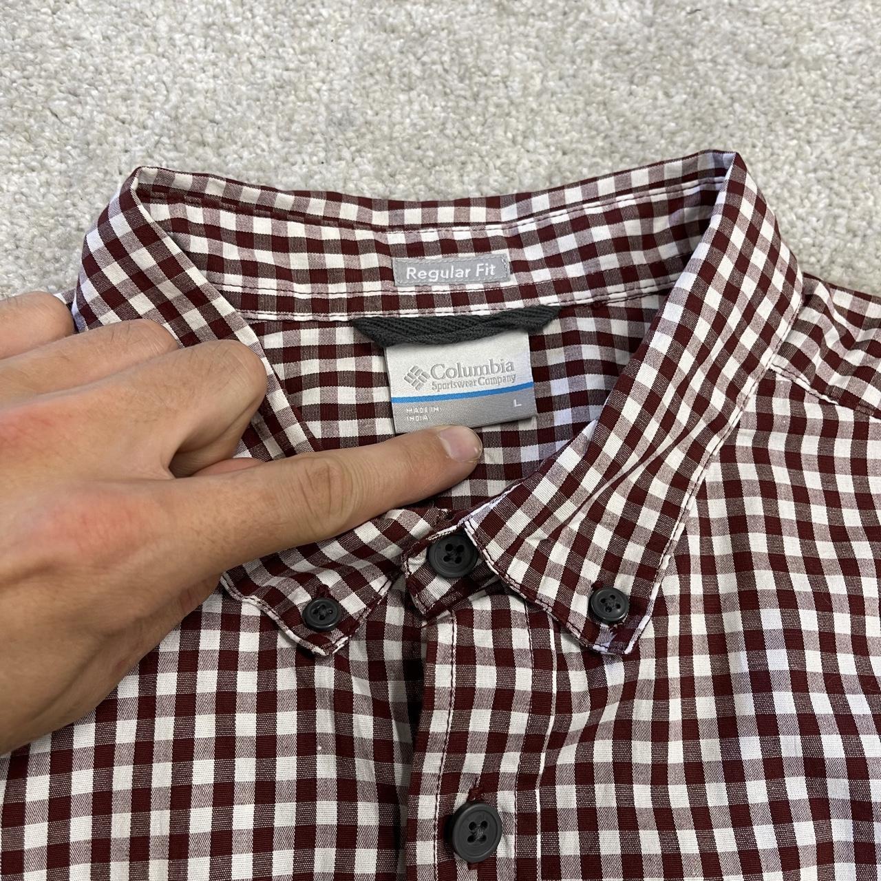 Columbia checkered short sleeve shirt red Y2K surf style check shirt summer holiday