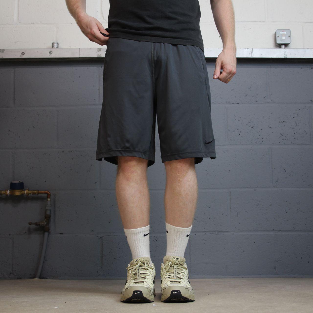 Nike sports shorts y2k loose charcoal grey Dri-Fit floaty summer gym shorts