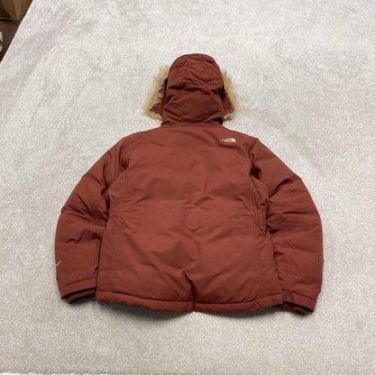 North Face HyVent puffer jacket L women's burgundy y2k 00s style tech windbreaker autumn winter