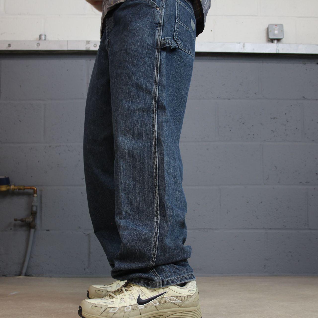 Vintage Lee denim carpenter jeans y2k blue Loose straight leg skater style utility workwear trousers