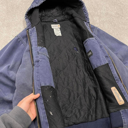 Vintage Carhartt jacket hooded active XL Men's blue technical canvas 90s style skater bomber