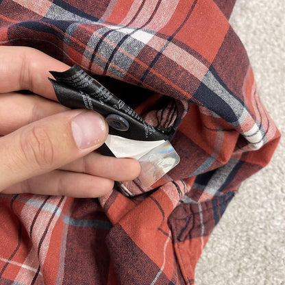 North Face checkered short sleeve shirt y2k red TNF surf style check shirt summer festival