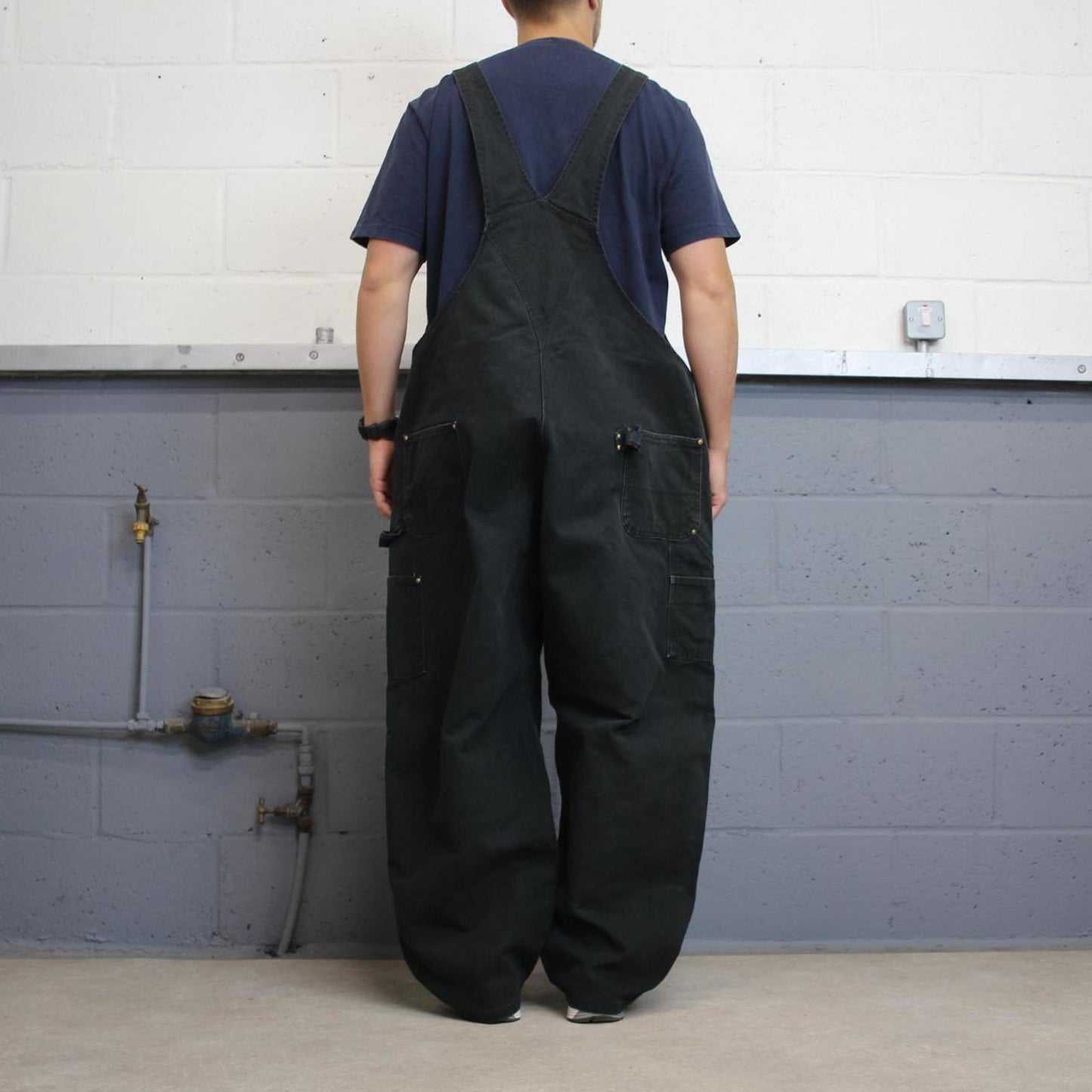 Black Carhartt dungarees W52L30 mens canvas overalls utility worker