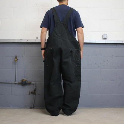 Black Carhartt dungarees W52L30 mens canvas overalls utility worker
