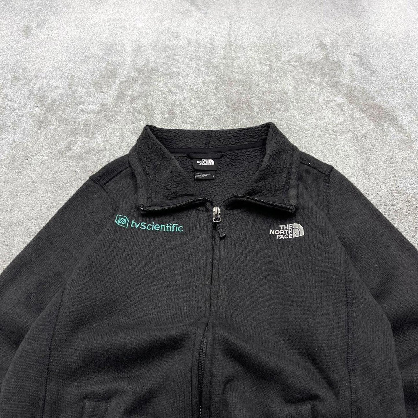 North Face technical fleece large women's TNF black full zip y2k style autumn