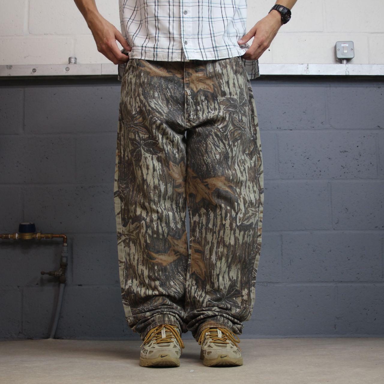 Vintage Duxbak Realtree camo jeans W36L31 khaki 5 pocket loose leg camouflage hunting style pants