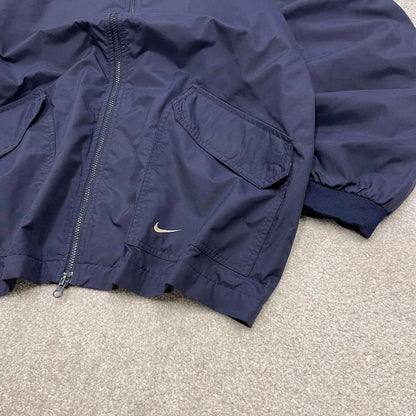 00s Nike technical windbreaker jacket M men's y2k style navy full zip coat