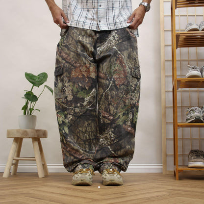 Mossy Oak baggy camo cargo pants Field & Stream camouflage utility combat trousers