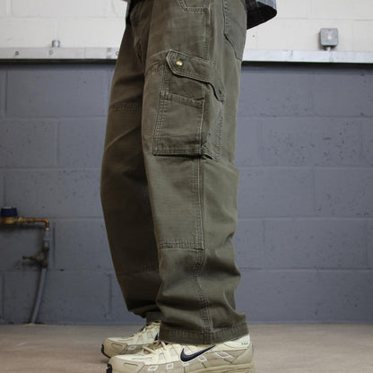 Carhartt double knee cargo pants y2k relaxed utility trousers Loose leg skater style workwear pants