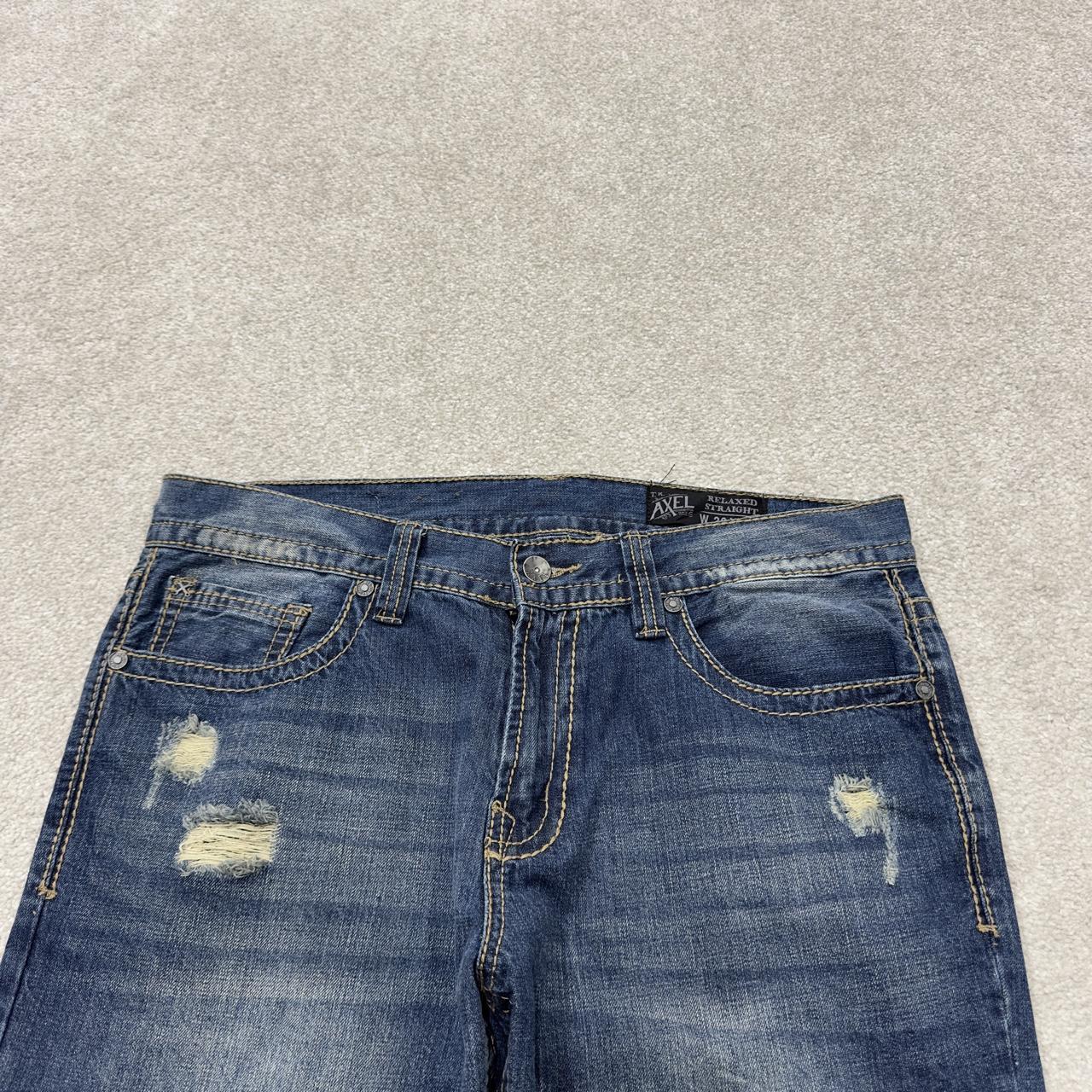 Y2K embroidered jeans 2000s style blue denim Relaxed straight leg TK Axel skater style pants