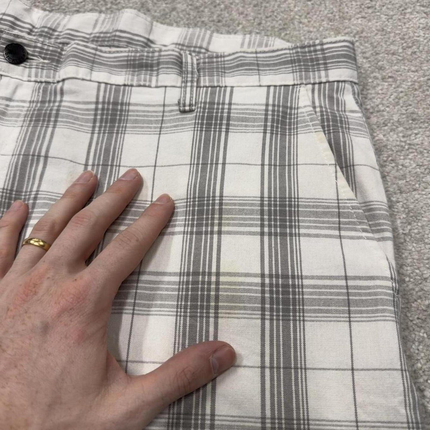 Dickies baggy checkered shorts carpenter white Chino check surf shorts long wide leg festival