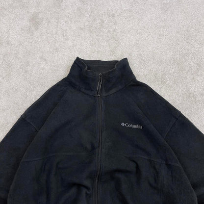Black Columbia technical full zip fleece XL y2k style autumn adjustable waist