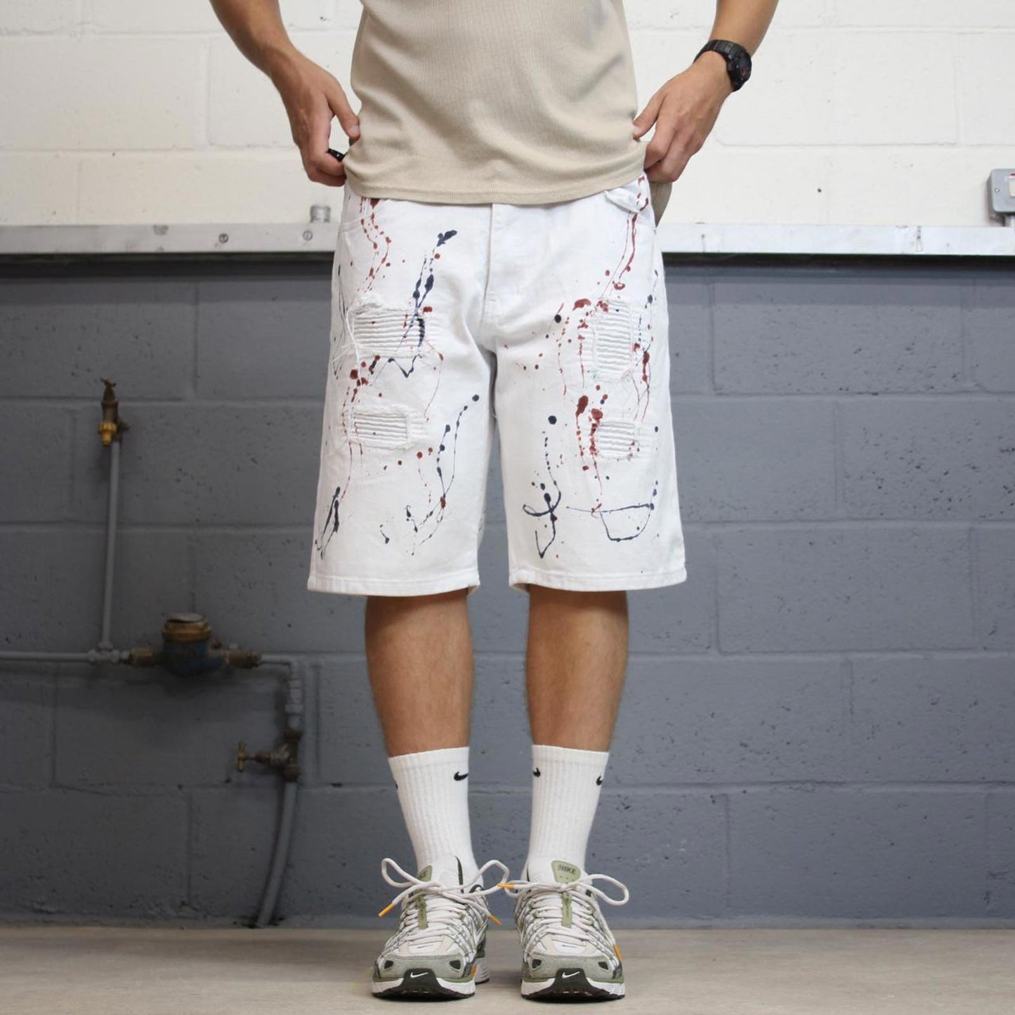 White Cr24 Denim jorts W38