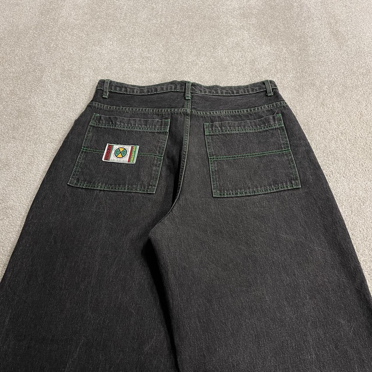 Cross Colours extra baggy jeans W36L34 black tapered barrel fit legs YA DIG vintage Hip Hop pants