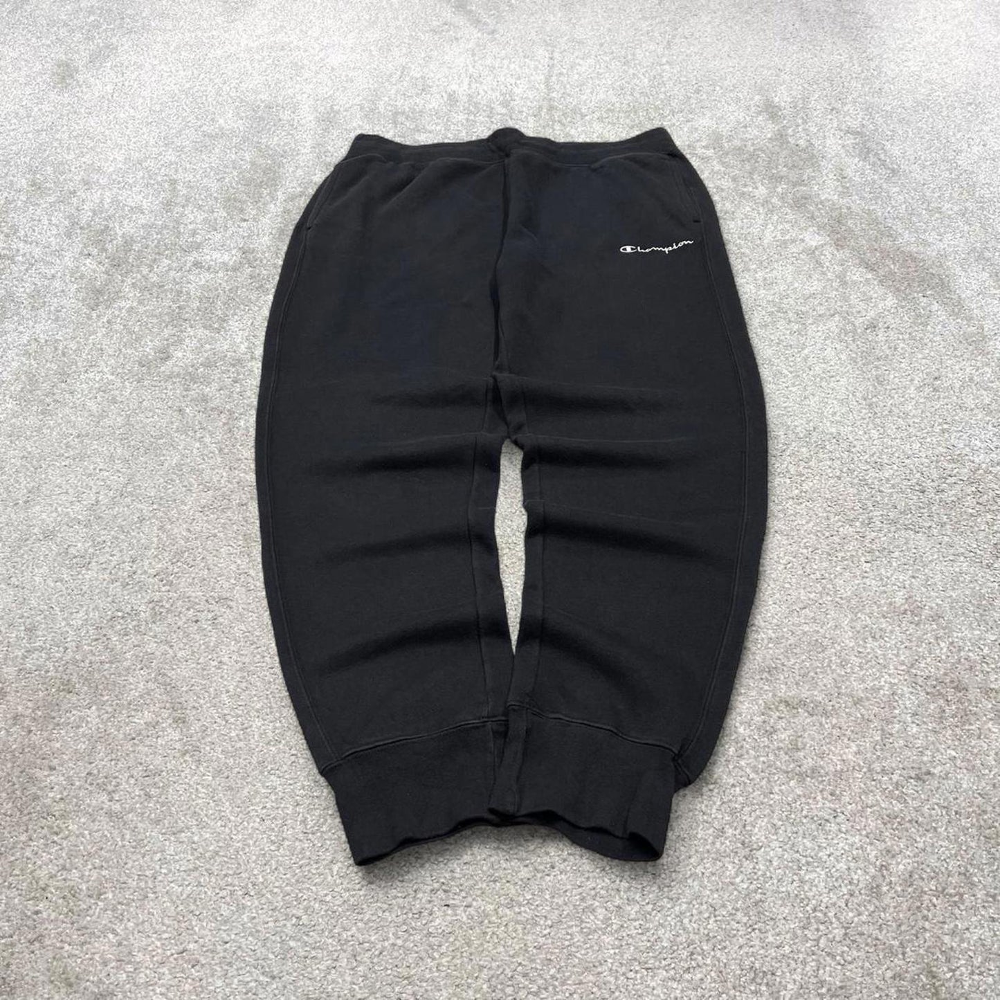 Vintage y2k Champion sweatpants joggers black Loose leg embroidered drawstring track pants