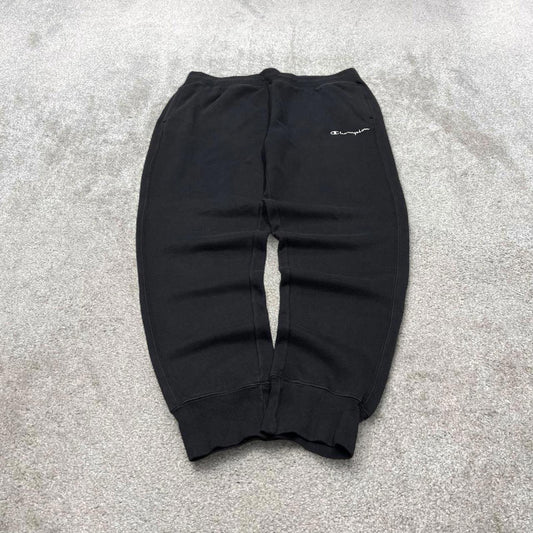 Vintage y2k Champion sweatpants joggers black Loose leg embroidered drawstring track pants