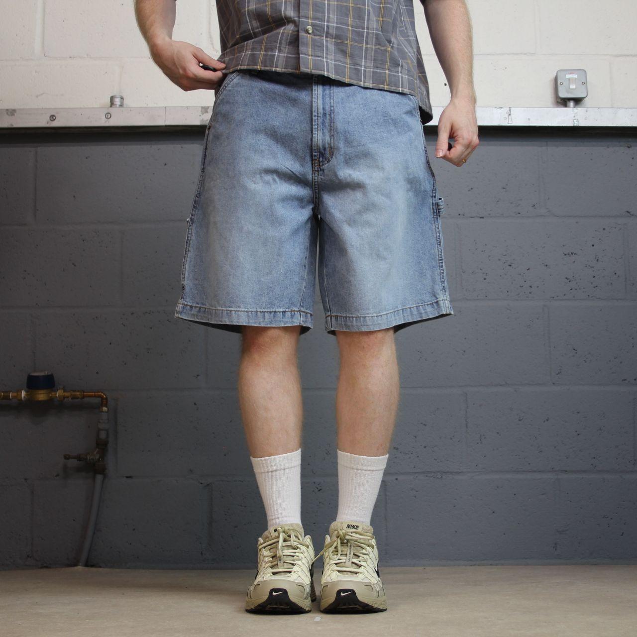 Falls creek denim carpenter shorts Y2K blue Loose fit skater surf cargo shorts