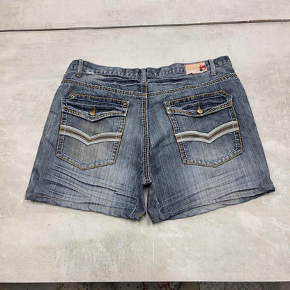 Blue embroidered Chams jorts W40