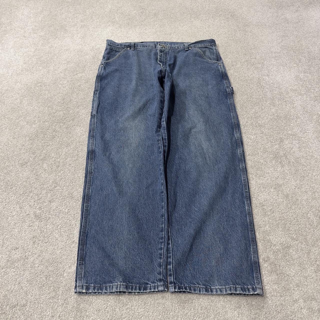 Wrangler wide leg baggy cargo jeans y2k blue denim Loose fit skater 2000s style carpenter pants