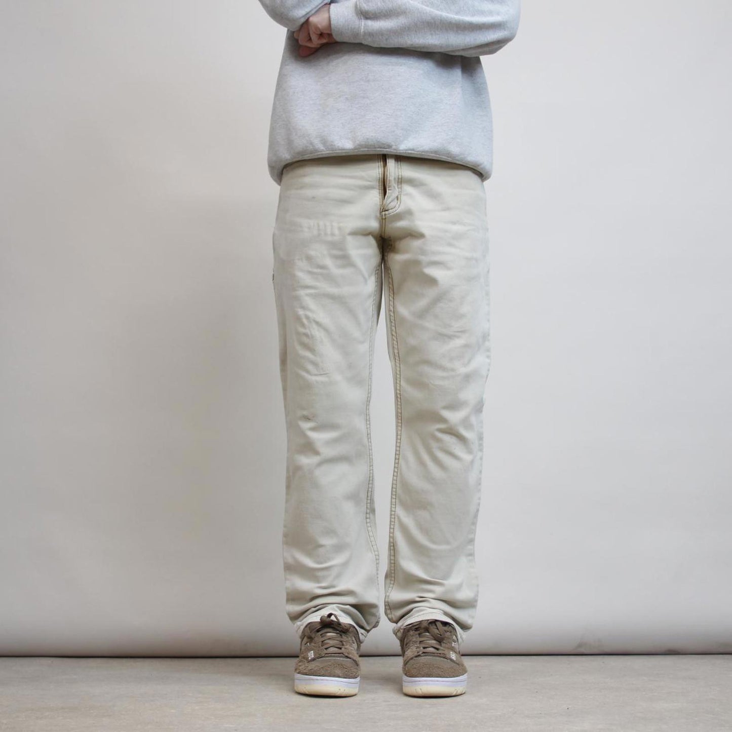 Mens Carhartt carpenter pants W33 L31 tan relaxed 90s style cargos