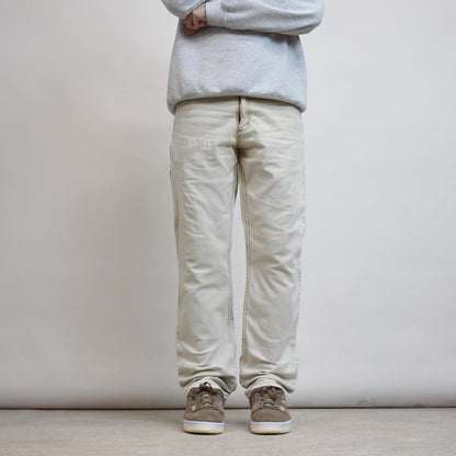 Mens Carhartt carpenter pants W33 L31 tan relaxed 90s style cargos
