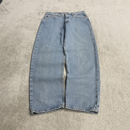Vintage Levi’s baggy jeans y2k W34L32 washed blue Levi’s 550 relaxed fit surf style pants red tab