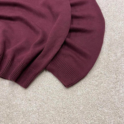 00s CHAPS knit sweater jumper XXL men's burgundy knitted pull over y2k 00s style