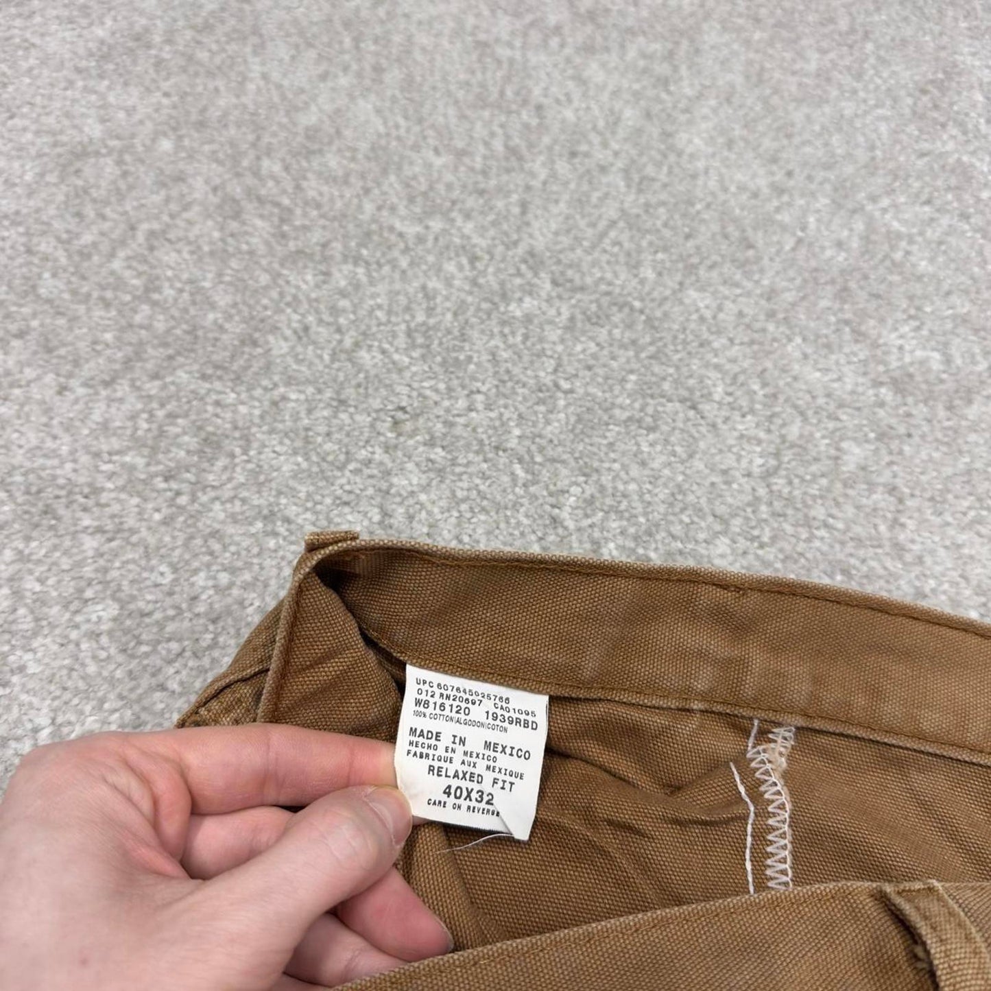 Vintage y2k baggy Dickies carpenter jeans tan brown Skater / workwear style canvas cargo pants