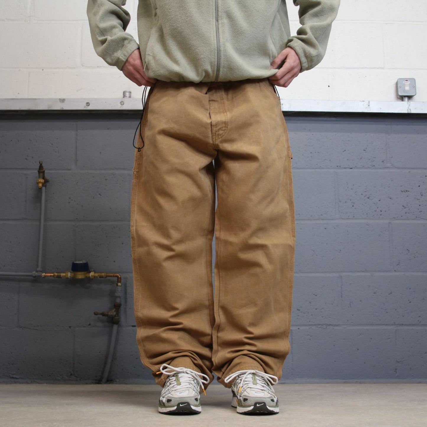 Vintage y2k baggy Dickies carpenter jeans tan brown Skater / workwear style canvas cargo pants
