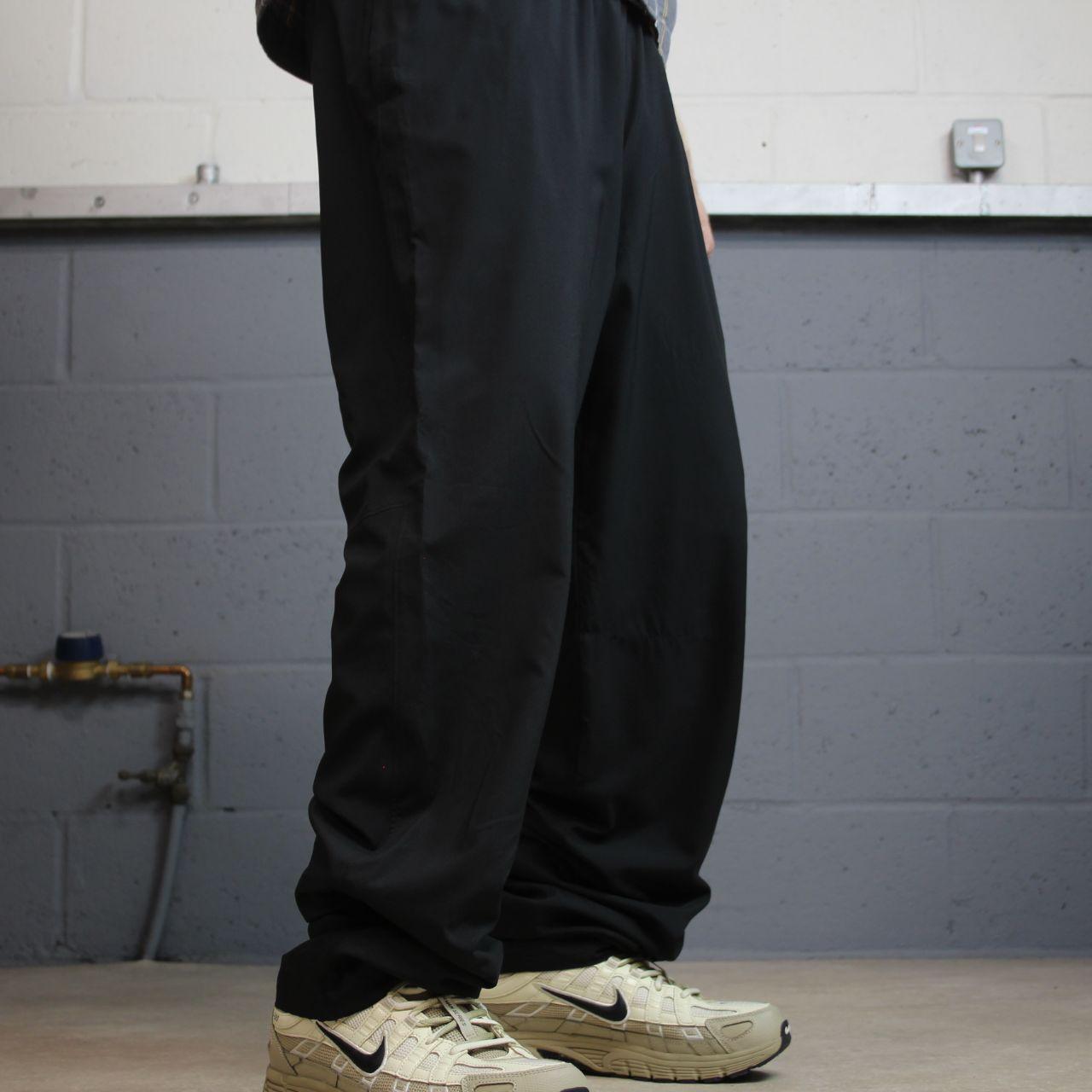 Y2K Reebok tracksuit bottoms black Large floaty leg drawstring gym track pants
