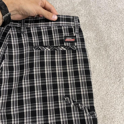 Dickies baggy checkered shorts chino black Skater / surf style check shorts carpenter festival