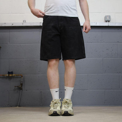 Wrangler denim shorts y2k black Loose jorts summer festival
