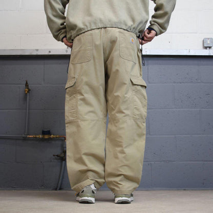 Carhartt cargo skater pants W42 L30 mens tan relaxed 90s style cargos