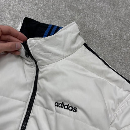 Vintage Y2K adidas reversible windbreaker jacket Padded embroidered side stripe technical coat