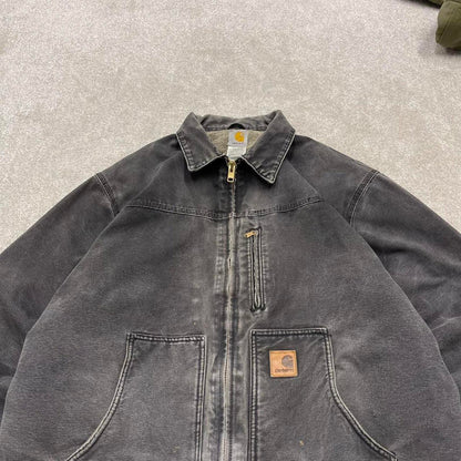 Black Carhartt Ridge jacket winter 90s style 2XLT loose sherpa lined canvas workwear overcoat canvas