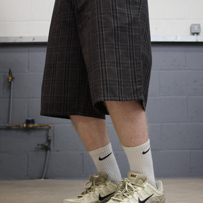 Dickies checkered chino shorts carpenter grey Chino check skater / surf shorts loose fit festival