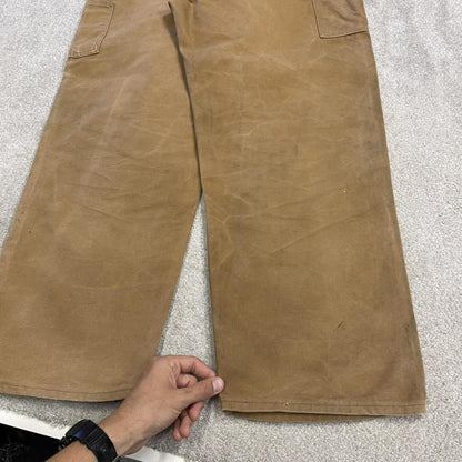 Vintage Carhartt dungarees tan brown overalls Unlined bib & brace utility workwear