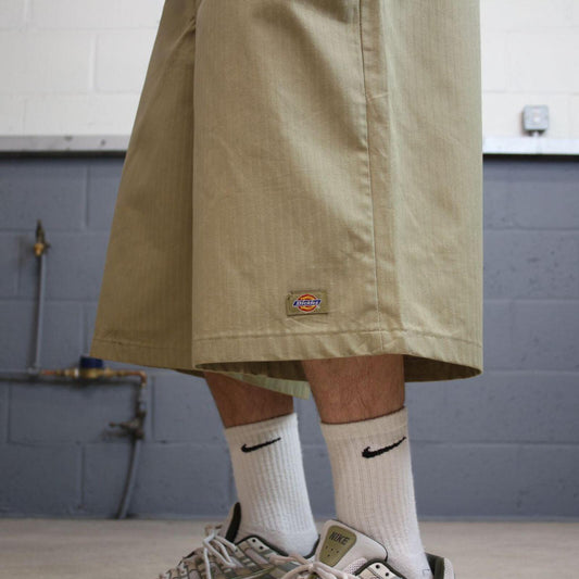 Dickies extra baggy striped shorts carpenter khaki Twill chino skater style wide long leg