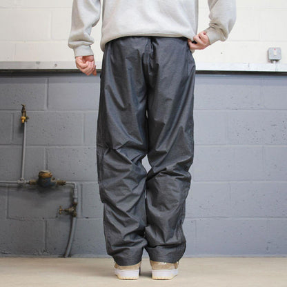 Grey Adidas trackies XL y2k sportswear track pants print logo side stripes mesh lined