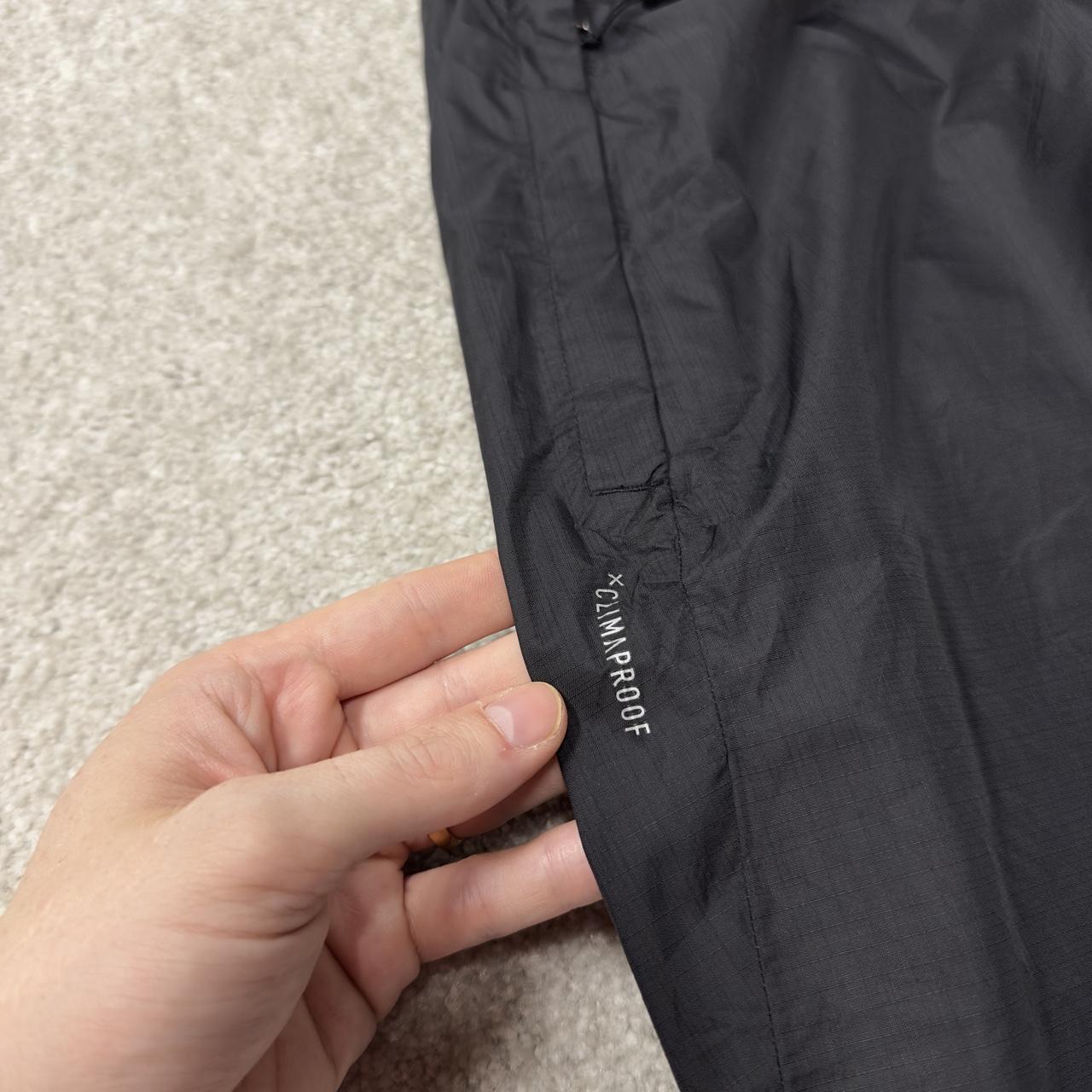 Y2K Adidas climaproof tracksuit bottoms black L loose leg print logo