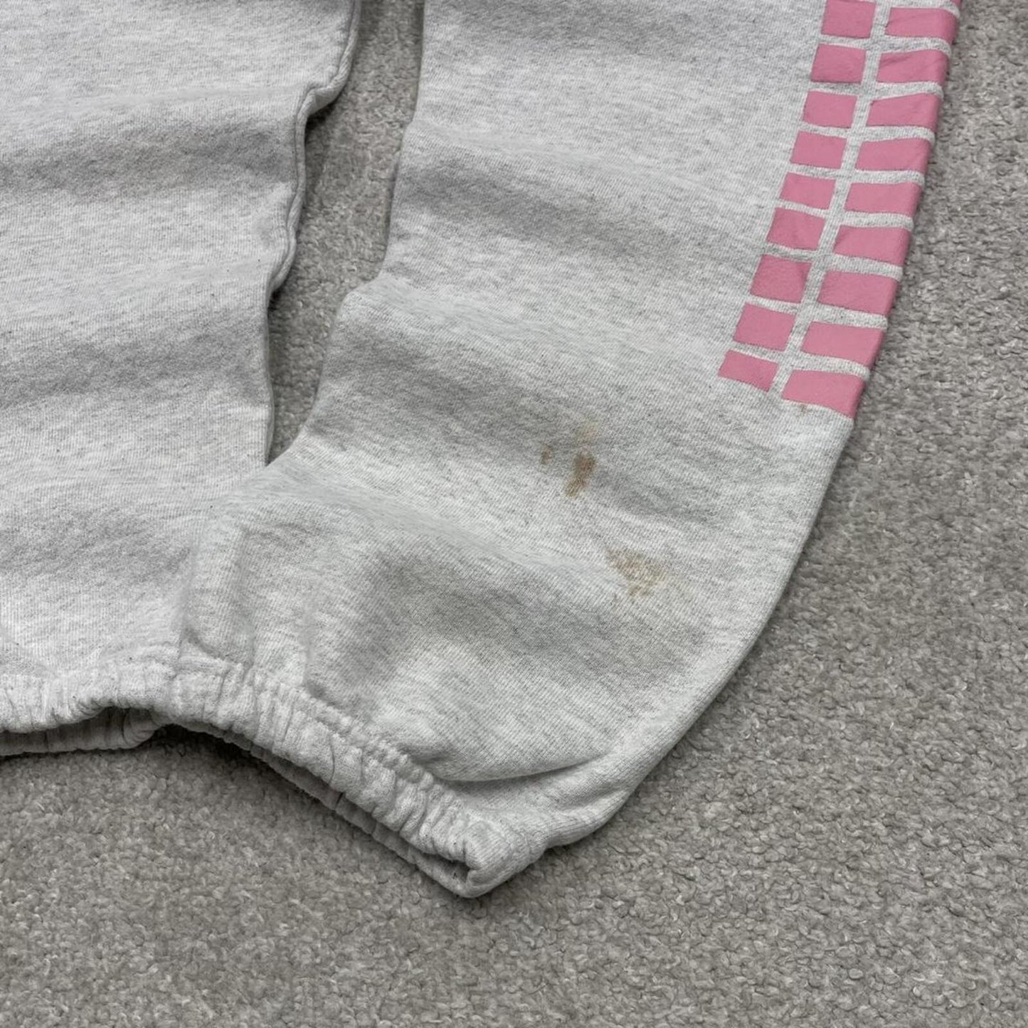 Y2k Champion Kylie sweatpants joggers cuffed grey Medium Loose THICK printed tracksuit bottoms