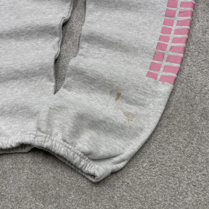 Y2k Champion Kylie sweatpants joggers cuffed grey Medium Loose THICK printed tracksuit bottoms