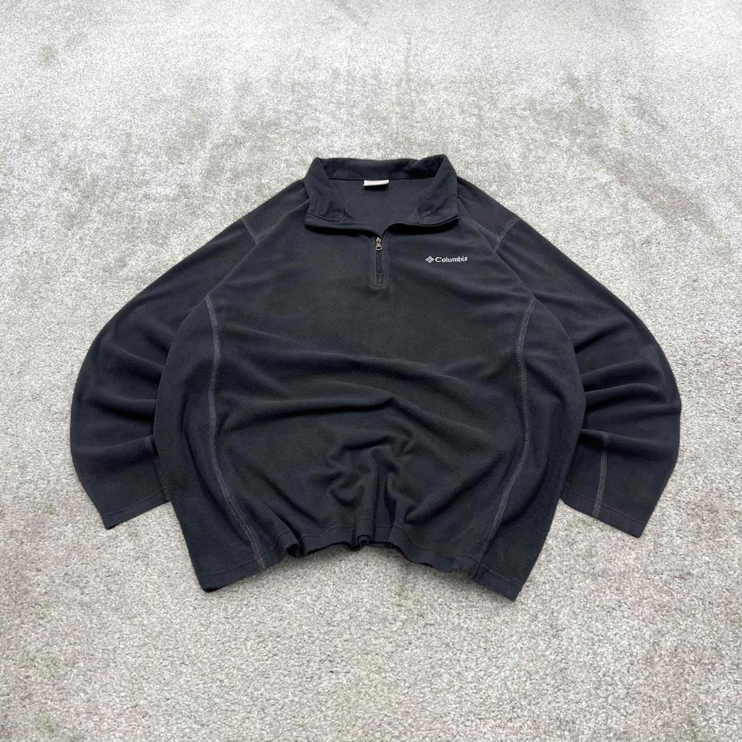 00s Columbia technical fleece XL men's black 1/4 zip up y2k style autumn casual outdoors